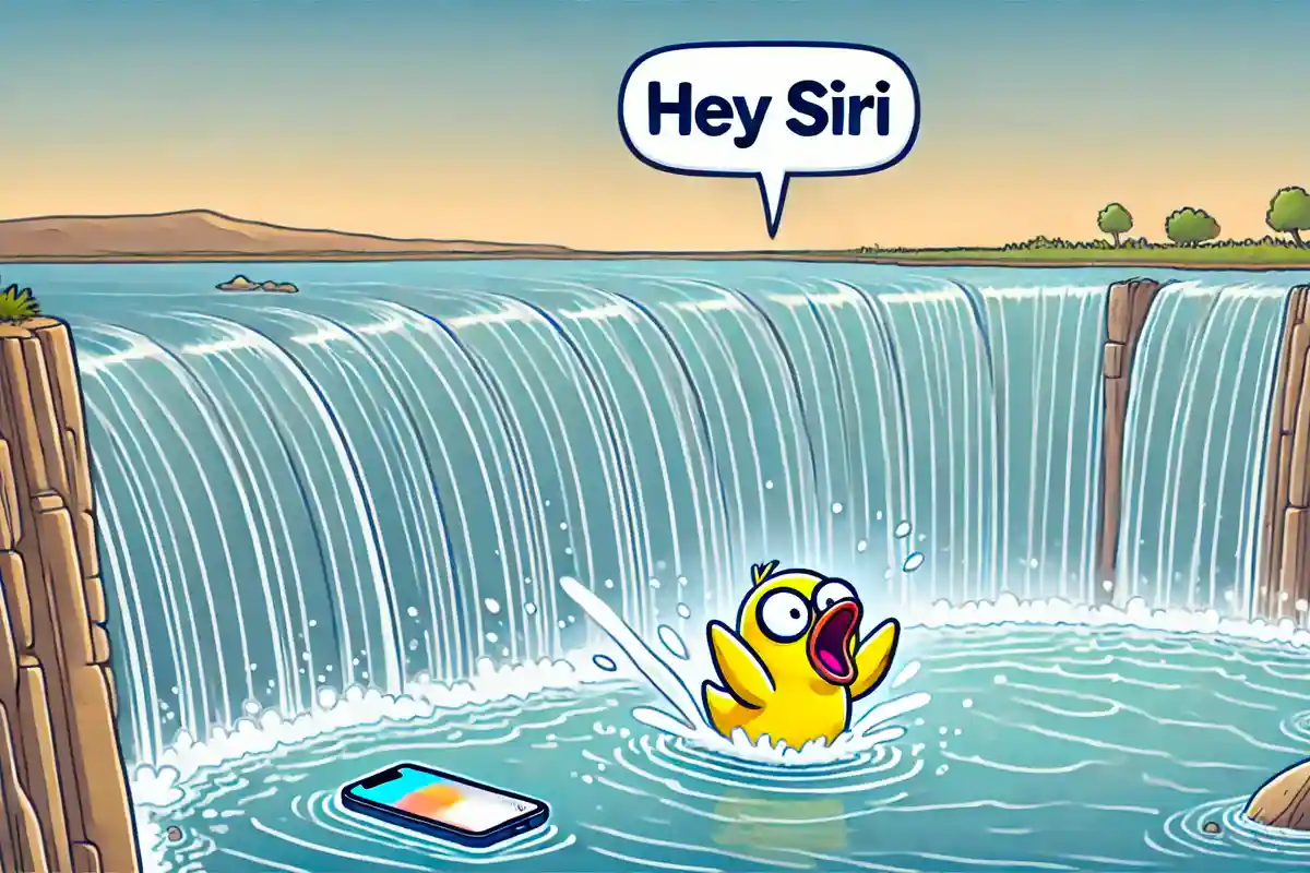 Duck Using Siri voice assistant in an emergency