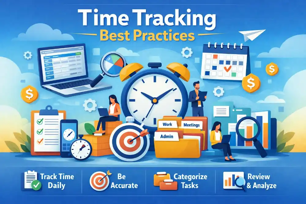 Professional Microsoft 365 support illustration showing cloud services, email, and business productivity tools