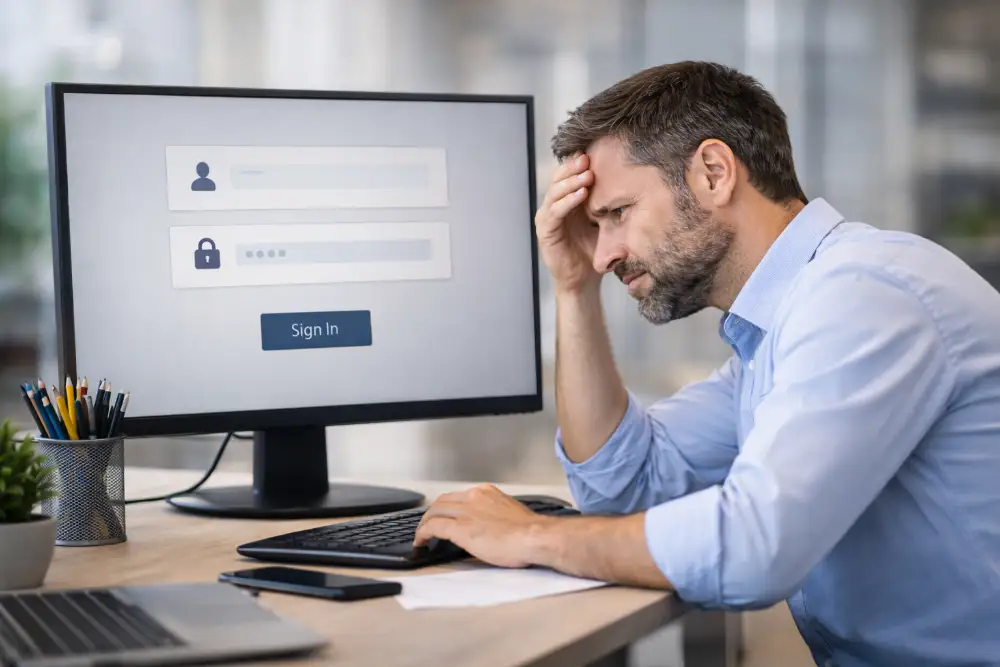 Microsoft account sign-in problem with user unable to access account on desktop computer